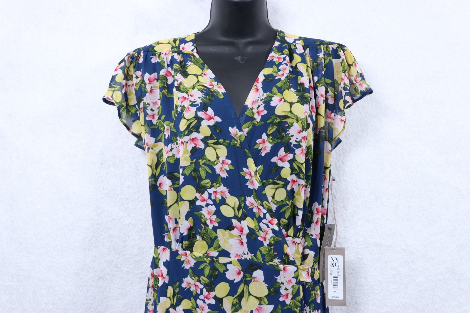 NWT 89$ New York & Co. Eva Mendes Wrap Maxi Dress Floral Print Women Size Small