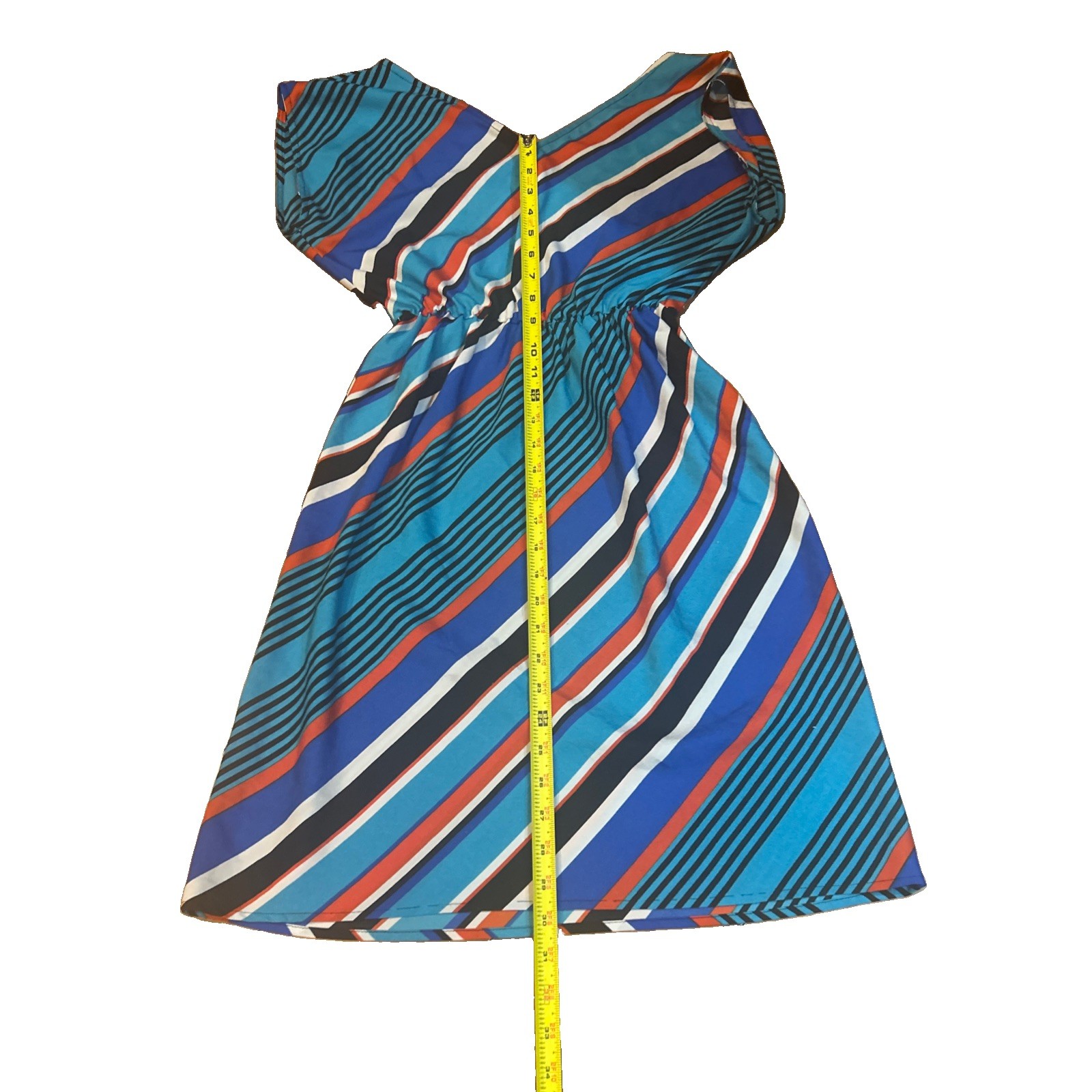 Maurice’s XS Striped Sleeveless Summer Dresselastic Waist Mid Thigh Length