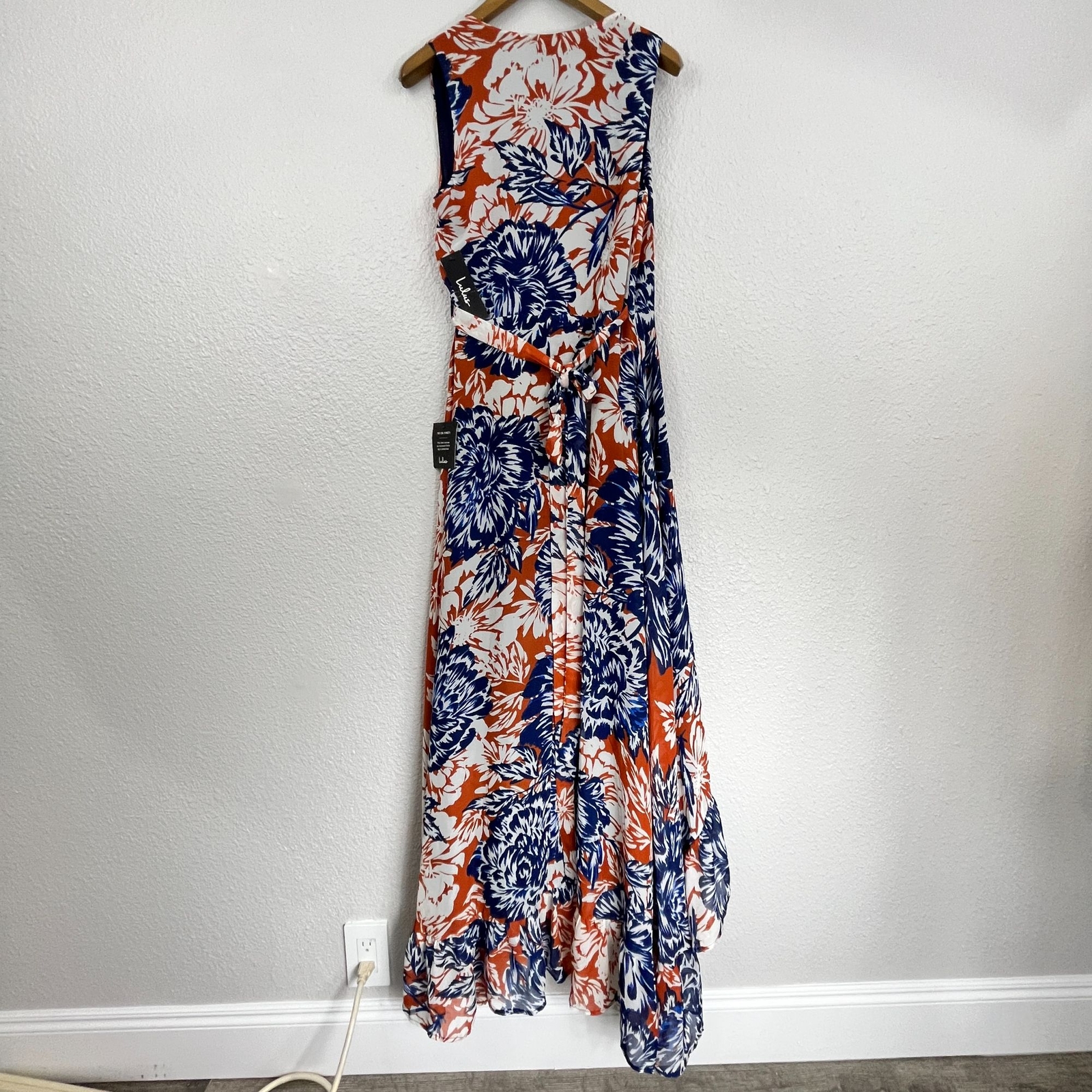 NWT Lulus Floral Wrap High Low Maxi Dress Sz S – Lined Ruffle Hem with Slit