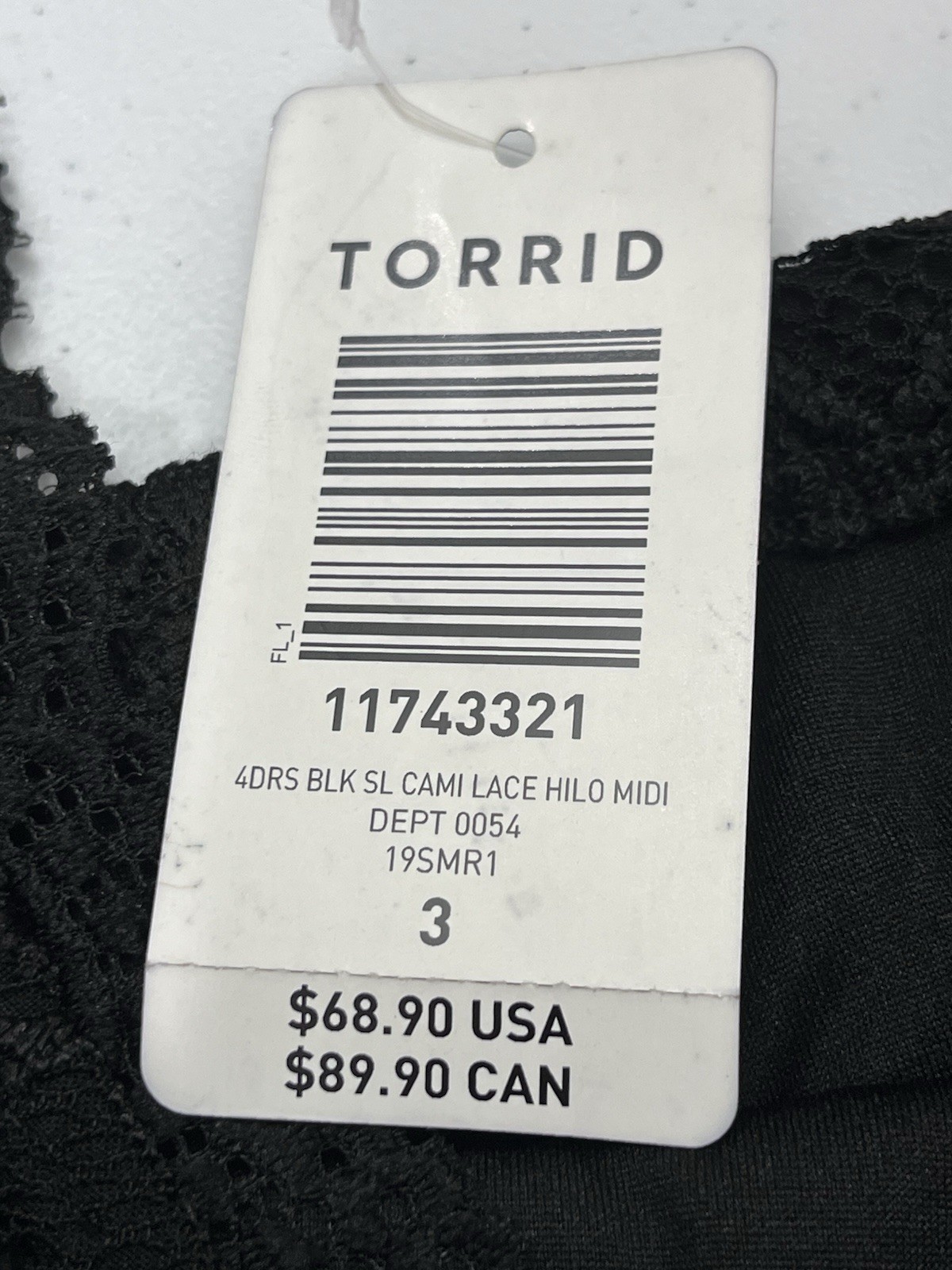 Torrid Dress Womens Black Lace Adjustable Straps Lined Scalloped Trim Stretch
