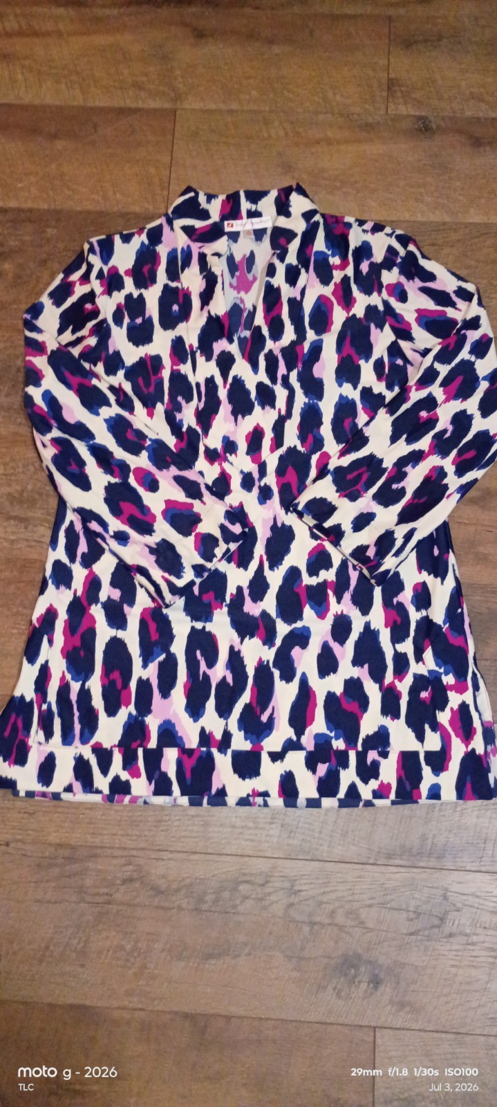 Jude Connally Women’s Long Sleeve Leopard Print Shift Dress Size Medium Stretch