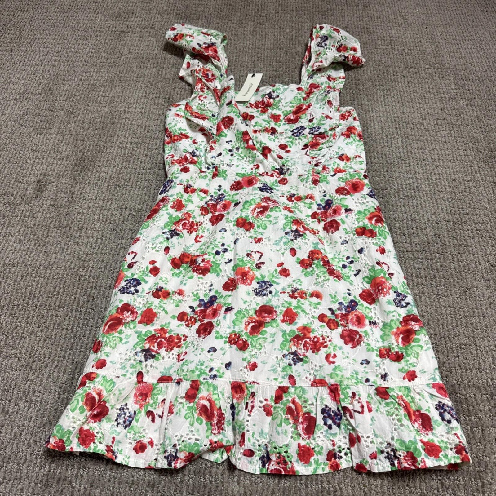 Blue Rain Dress White Red Green Floral Sleeveless Women’s Size XS NWT