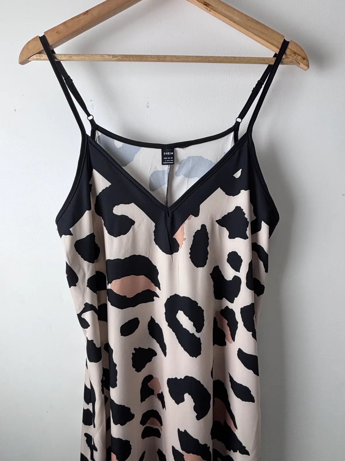 Shein Strappy Summer Maxi Dress Size Large UK 12 – 14 Black Beige Pink Leopard