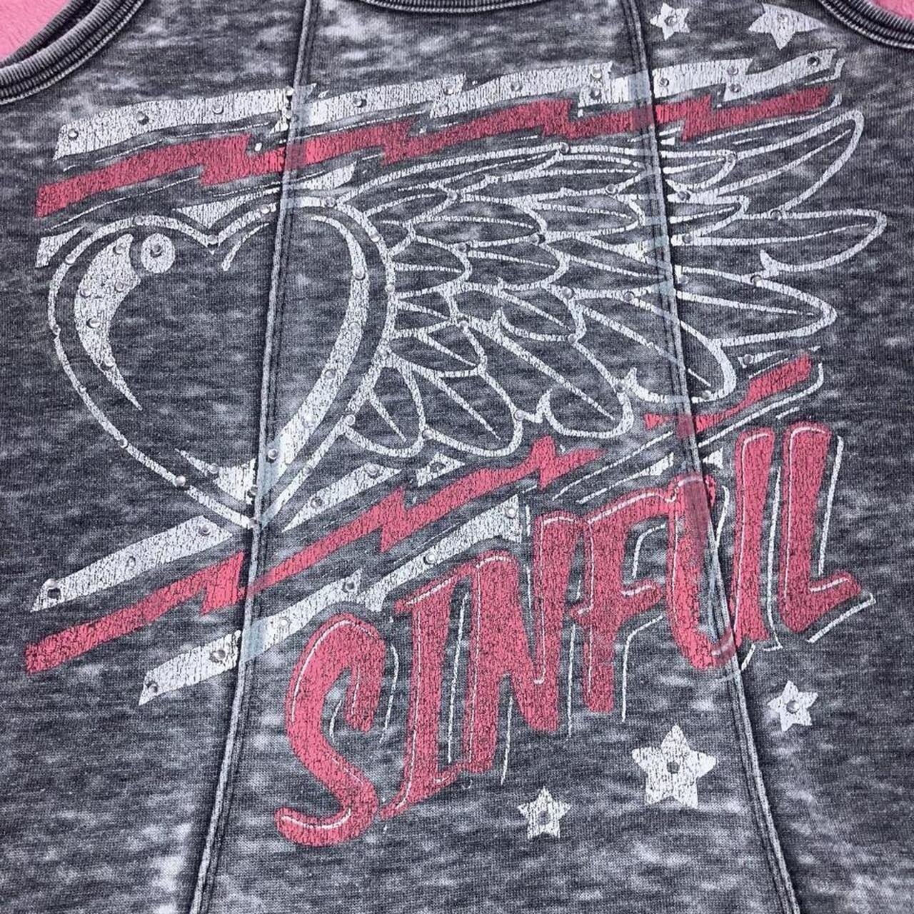 Affliction sinful grey angel wing heart crossbones graphic mini t shirt dress