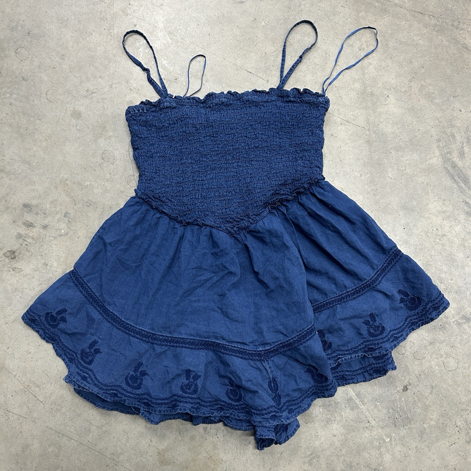 AMERICAN EAGLE Bella Ruffle Tiered Romper Cotton Sundress Scoop Neck Size M