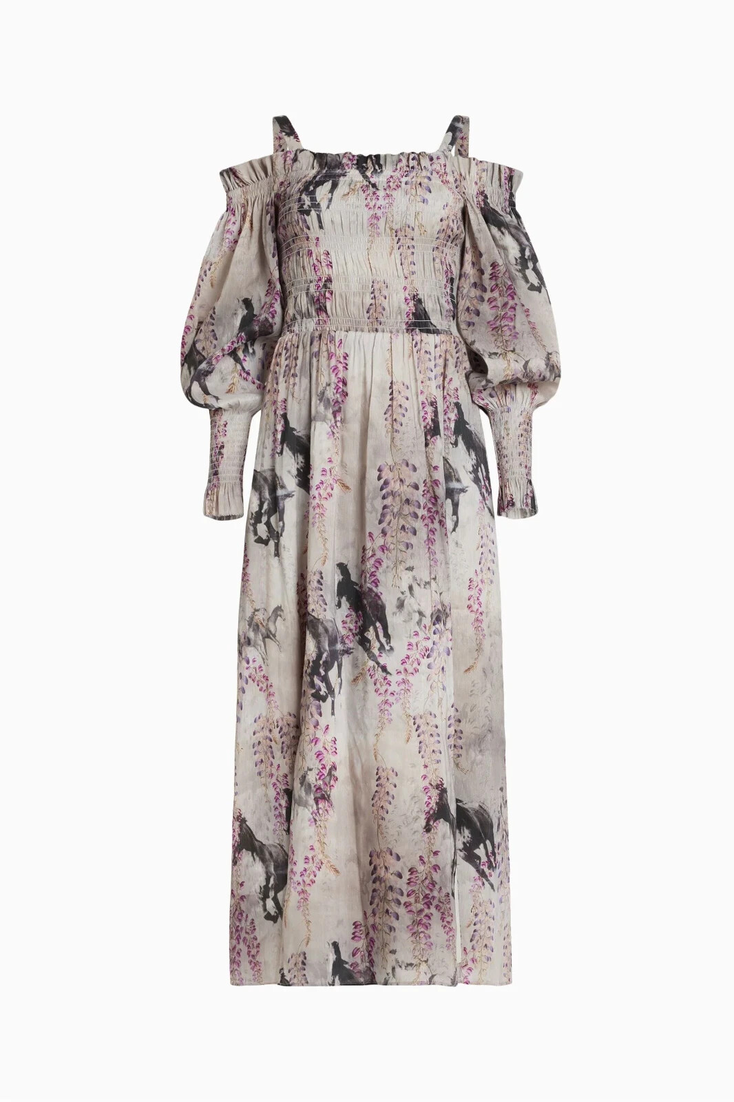 Allsaints $429 Lary Dionne Linen Slit Long Sleeve Dress Women’s US 2 UK 6 NWT