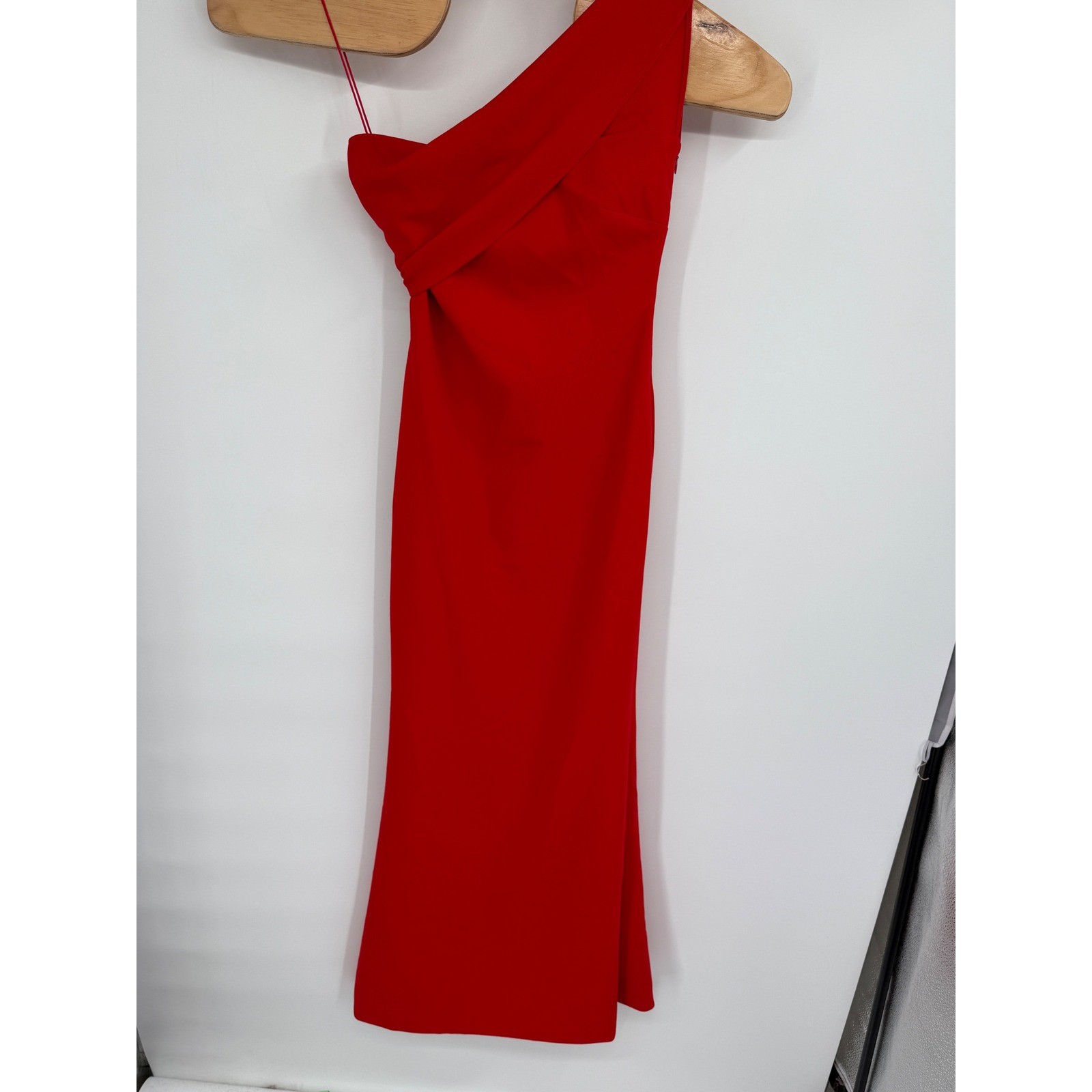 Likely Women’s One Shoulder Driggs Sheath Dress Gown Scarlet Red Size 4