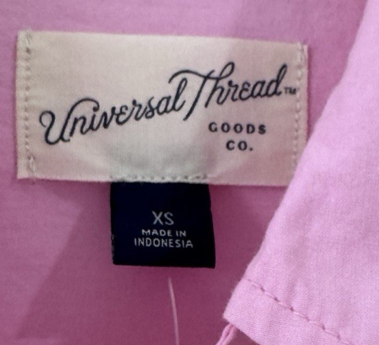 NWT Universal Thread Pink Cinch Waist Long Sleeve Midi Shirt Dress Size XS