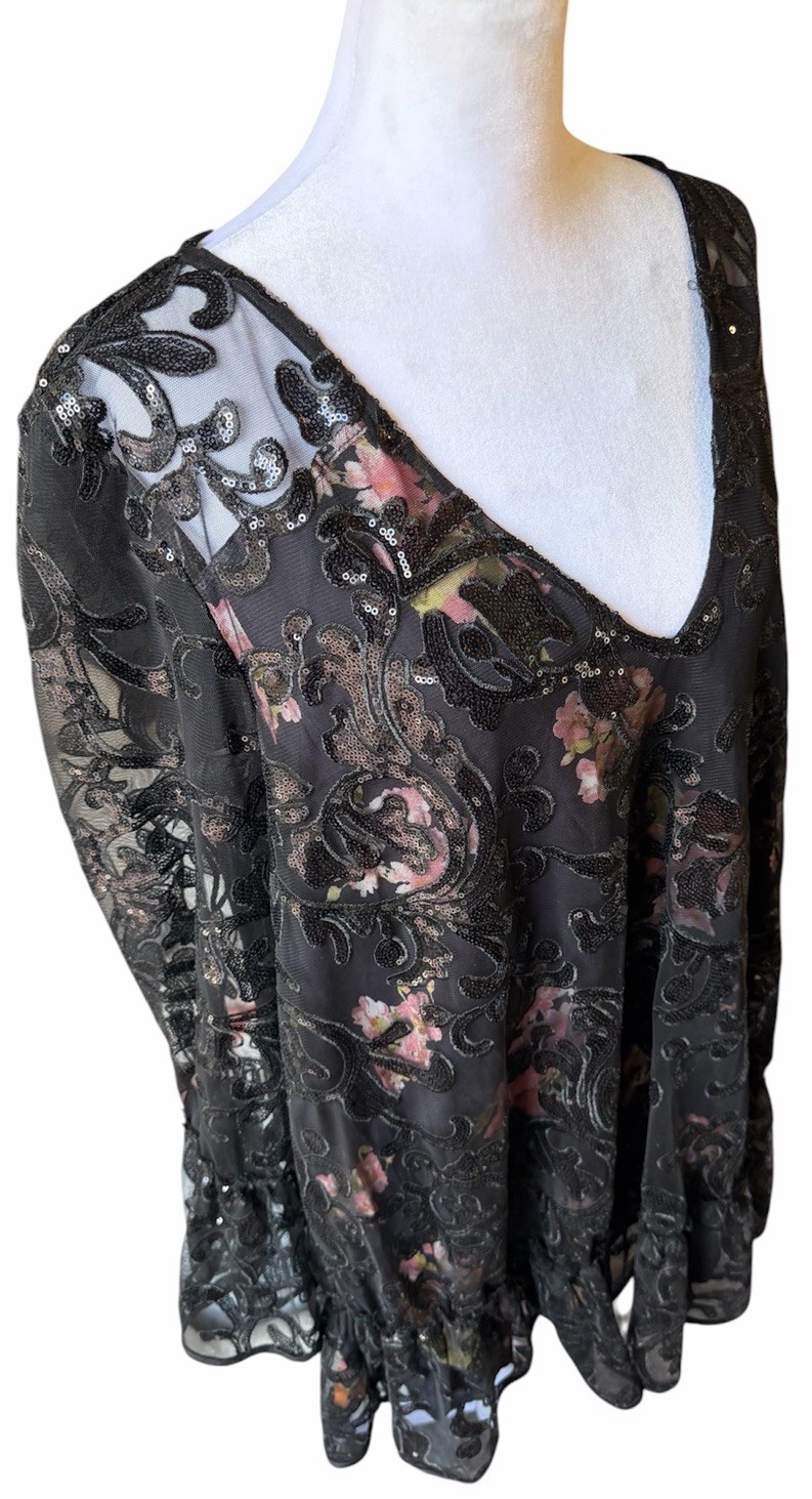 Free People Falling Flowers Sequin Mini Dress Women’s Size Medium
