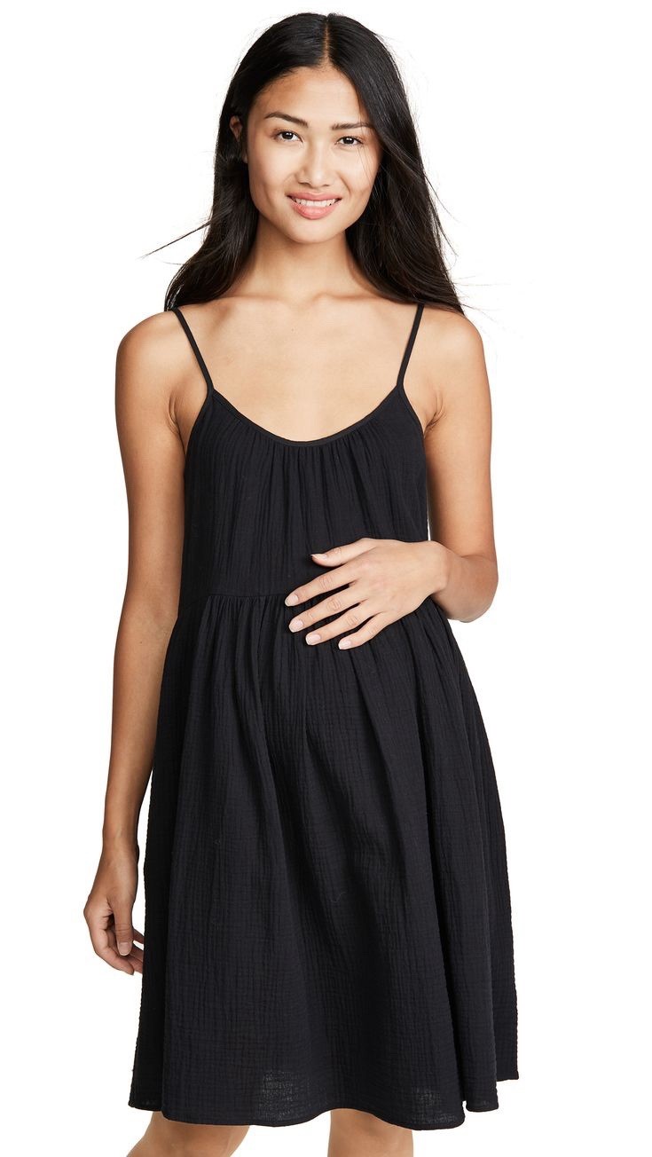 Hatch Maternity Women’s THE ELODIE DRESS Cotton Gauze Black Size 0 (XS/0-2) NEW