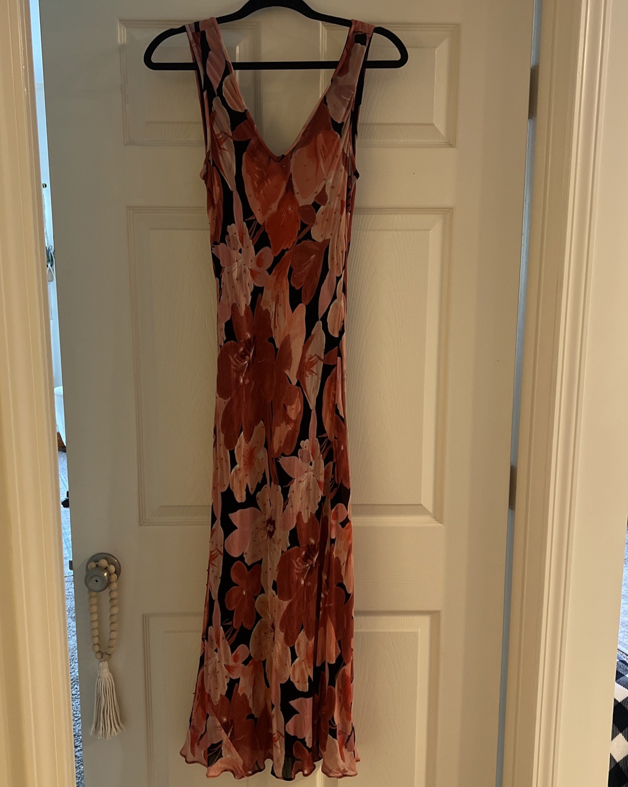 Majick Floral Vintage Beaded Sleeveless Pink Dress Size medium