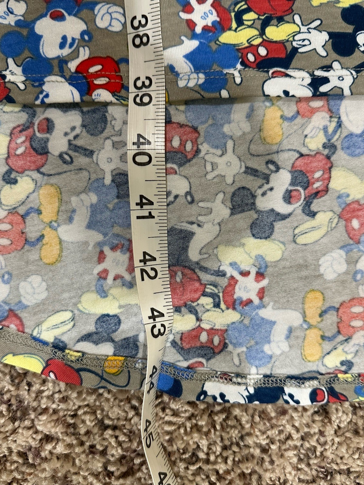 NWT Lularoe Disney Carly Dress Mickey Mouse Gray Small Hi-Low Pocket