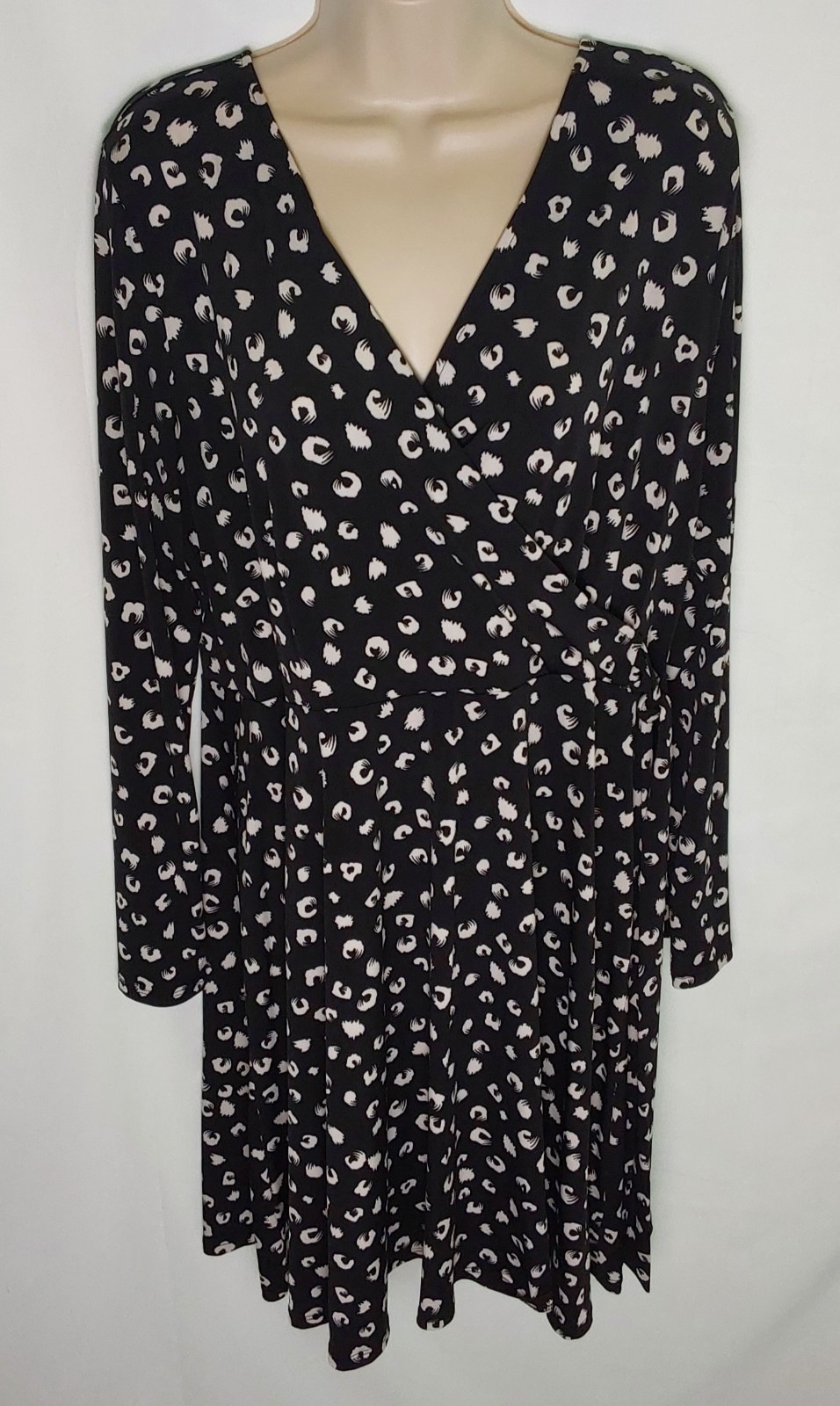 Hail3y:23 Women’s Black & White Leopard Print Tie-Side Dress / Size XXL / EUC