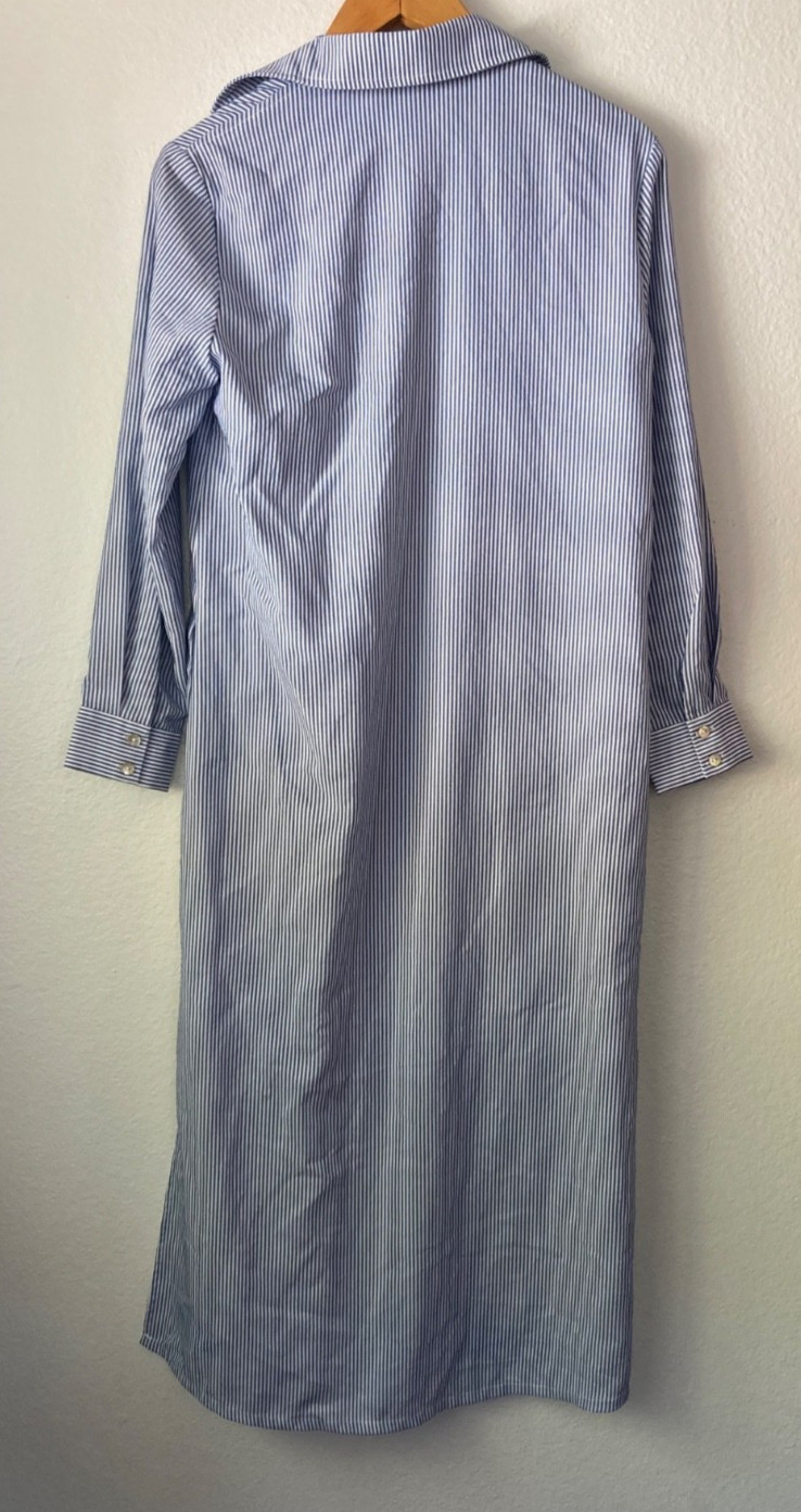 Pomander Place Tuckernuck Blue Stripe Griffin Maxi Shirtdress Size XS