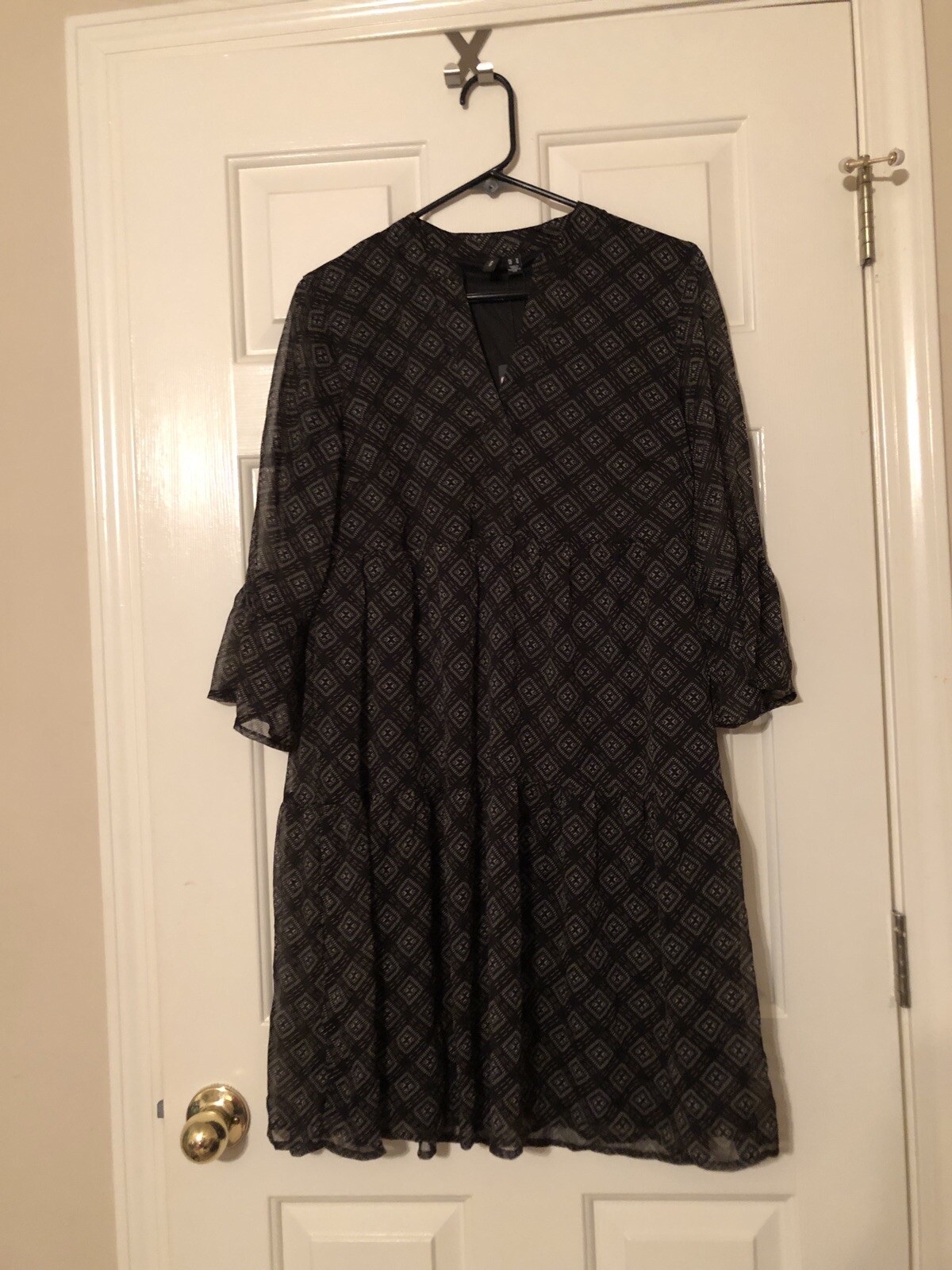 Vero Moda Black Anya VMKAY 3/4 Short Dress WVN (Medium) – New with Tags