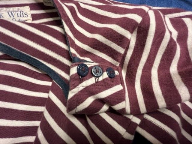 Jack Wills Burgundy/Cream Long Sleeve Striped Stretch Tunic Dress US Size 8