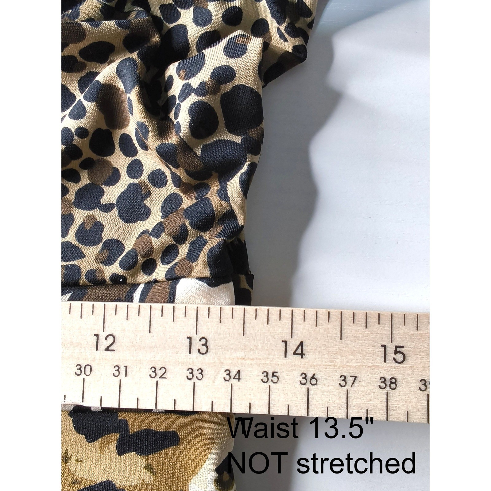 Soprano Wrap Dress Women Medium Brown Leopard Animal Print Short Sleeve