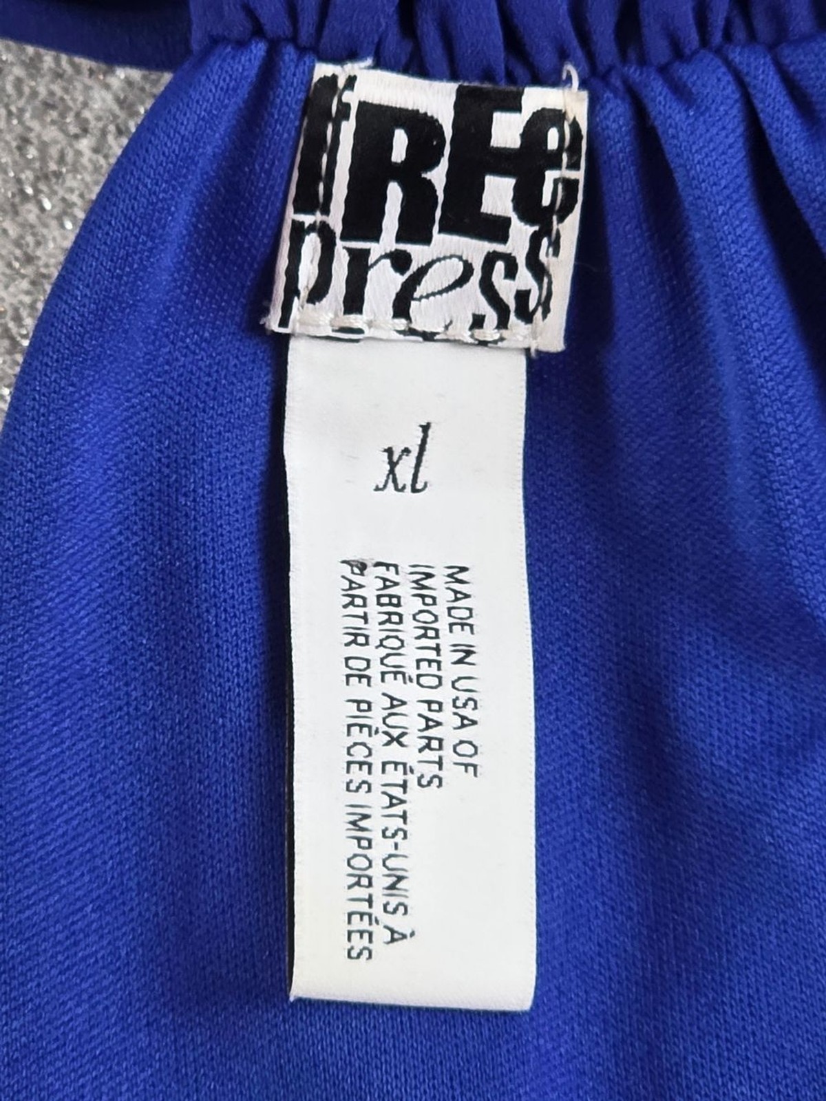 Free Press Draped Racerback Chiffon Dress Royal Blue Wmn’s XL