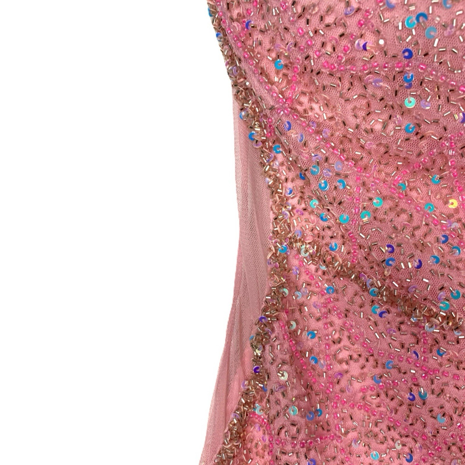 Sophia Thomas 0 Pink Beaded Strapless Mini Dress Prom HOCO Party Formal Cocktail