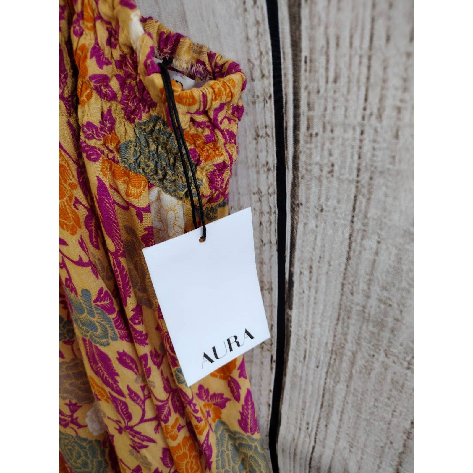 Aura The Label Backless High Split-Front Flutter Sleeve Floral Maxi Dress XL NWT