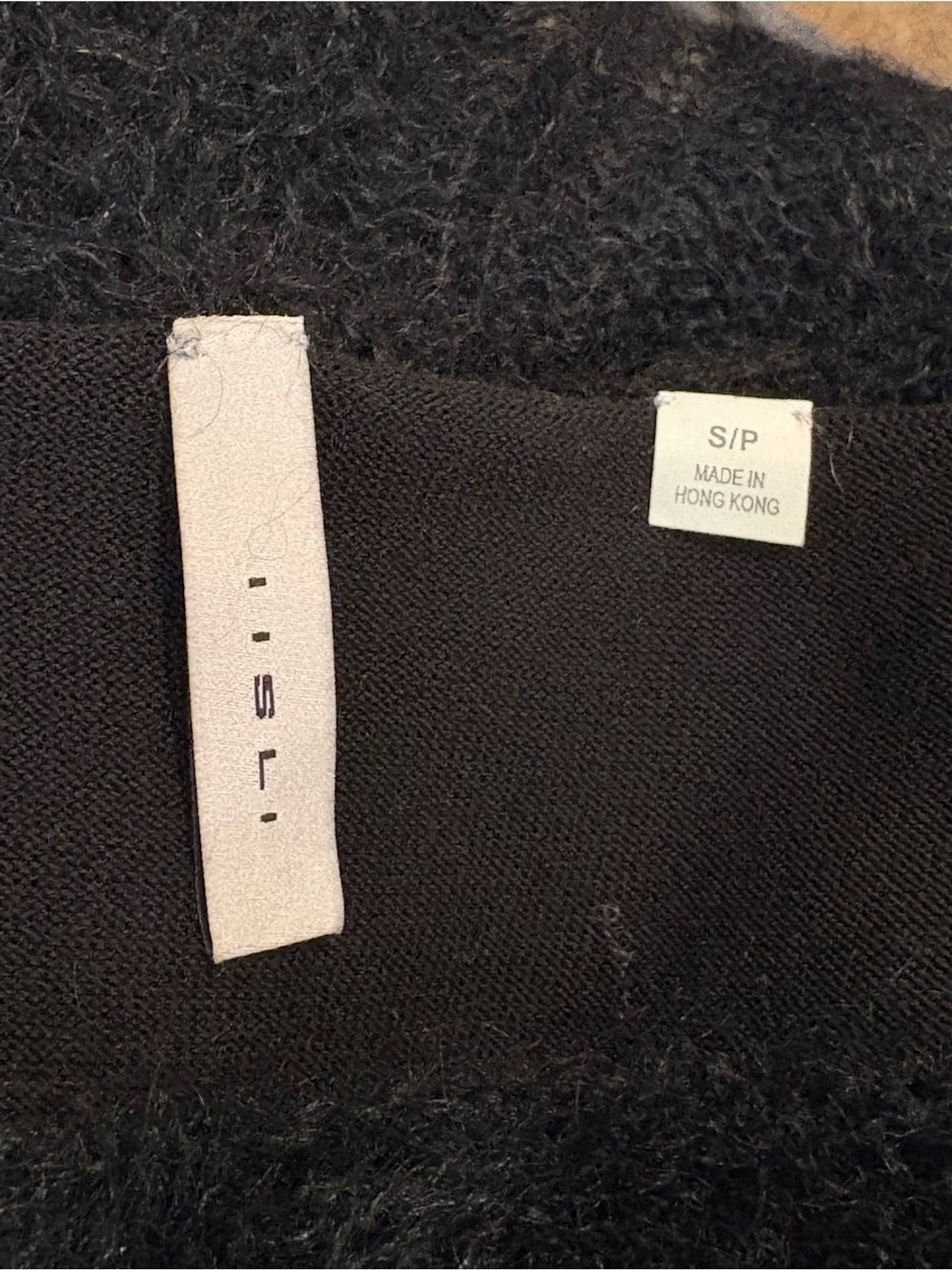 Vintage IISLI Black Mohair Wool Blend Sequin Straps Mini Y2K Dress Size Small