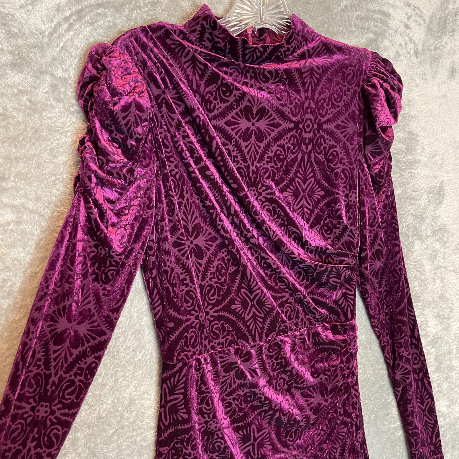 Vici Women Burnout Velvet Ruched Dress S Romantic Goth Dramatic Formal Evening