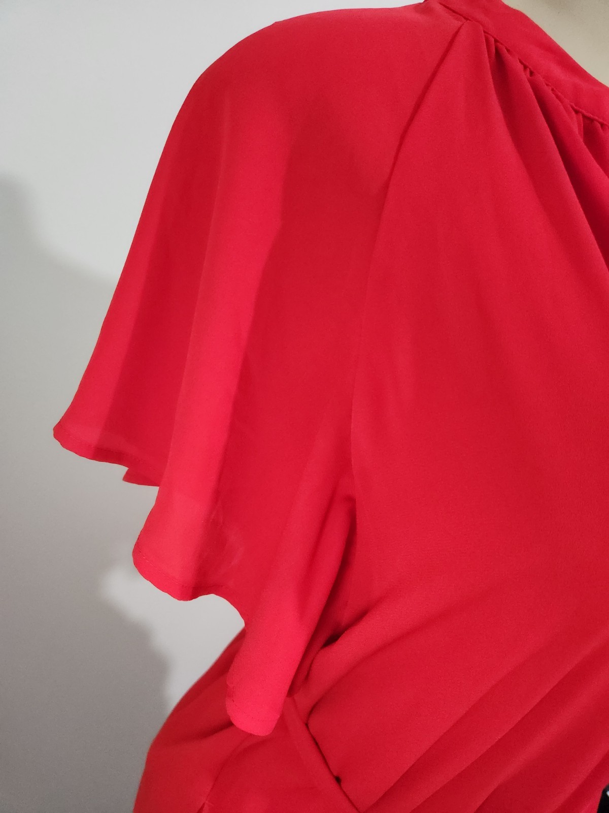 Gag Women’s Poyester Ruffle Sleeve Red Dress Saze XS #5