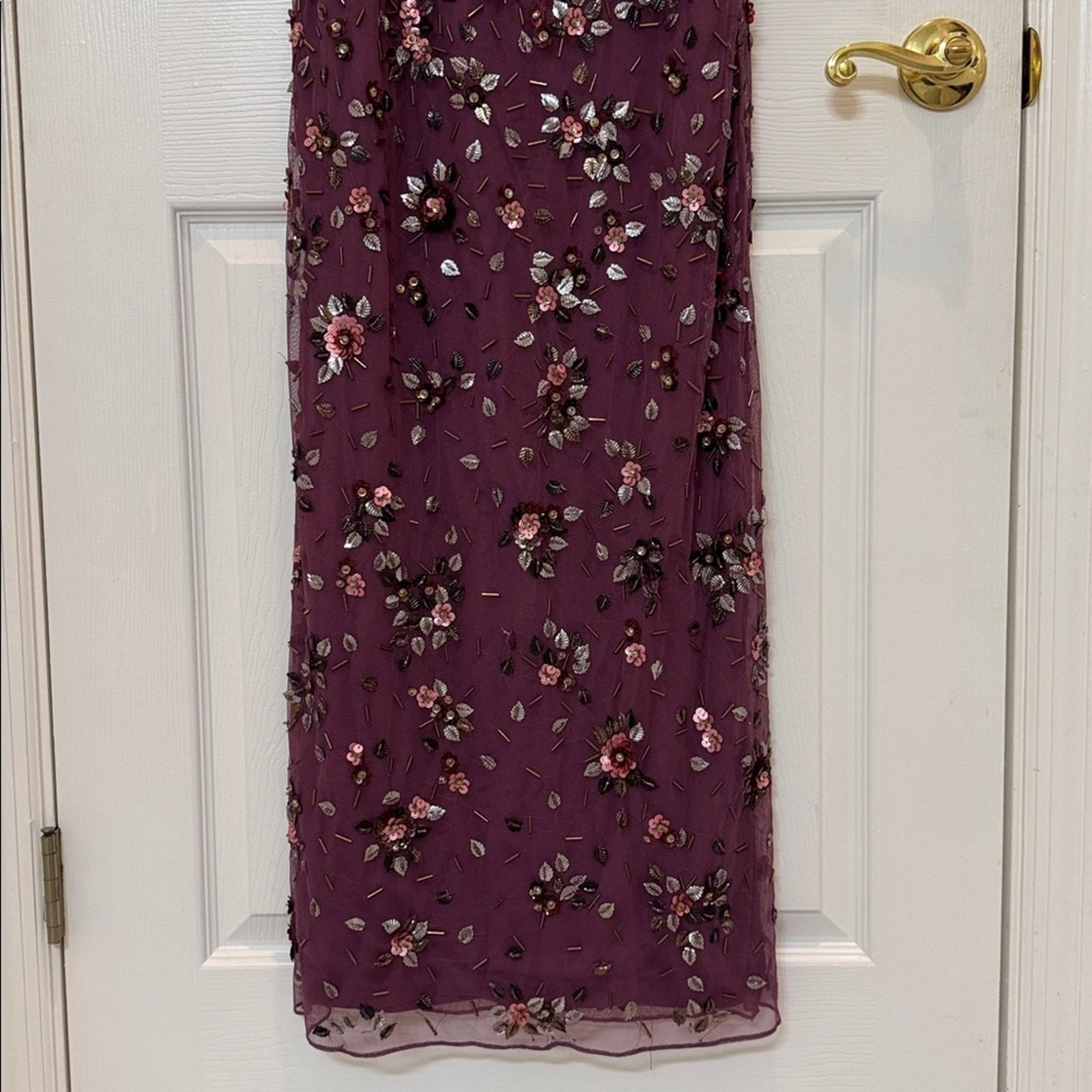 Mac Duggal 5477 Pink Floral Embellished Scoop Neck Evening Gown Size 6 NWT