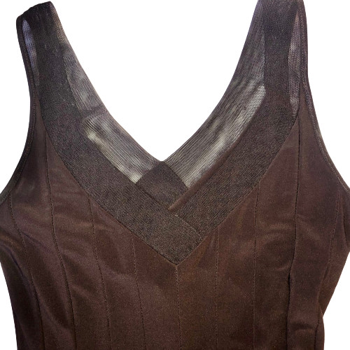 Joseph Ribkoff Cocktail Dress Brown Sleeveless Fit & Flair Womens 6