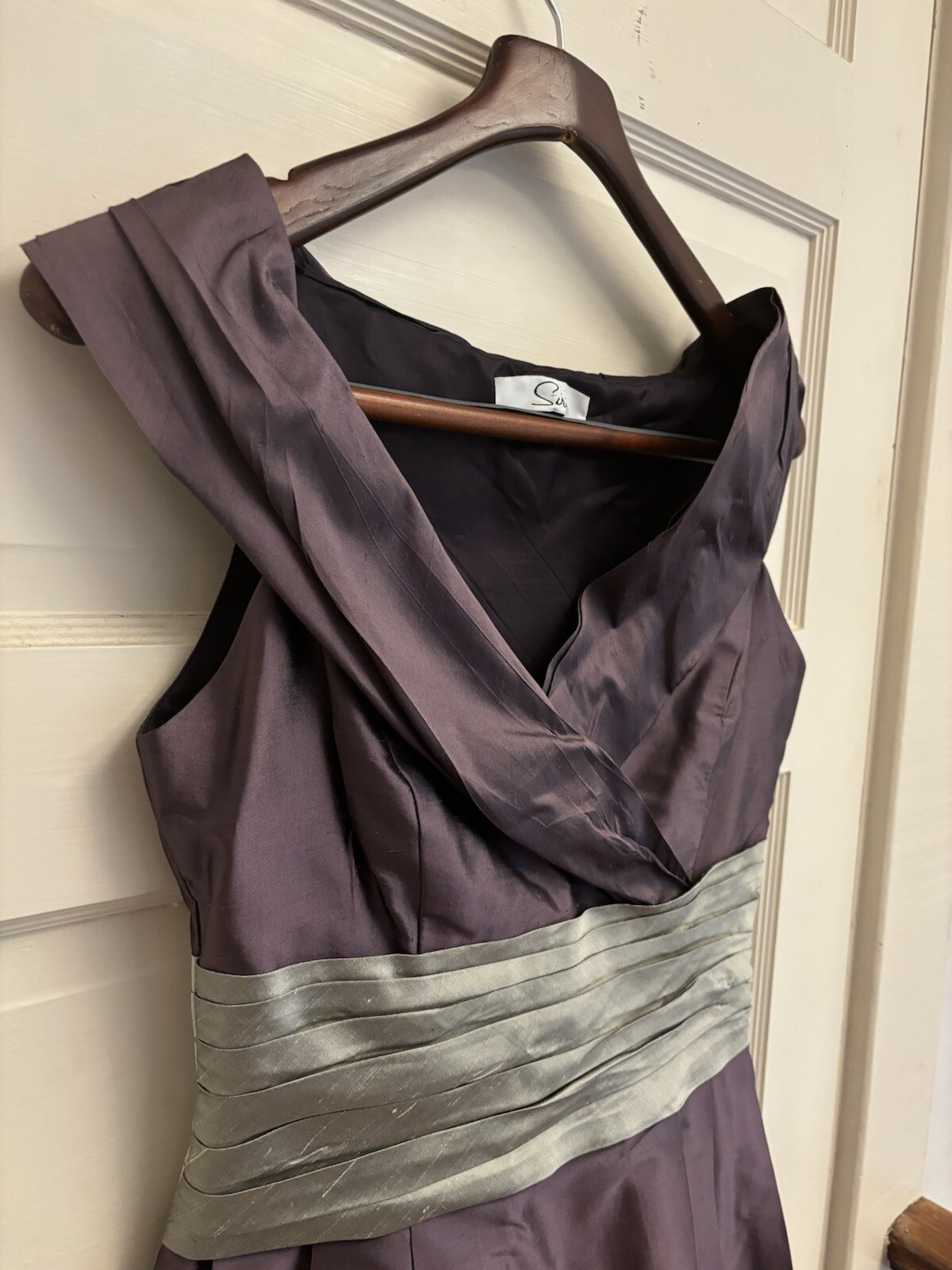 Siri Eggplant Purple 100% Silk Formal Lined Dress – Size 4
