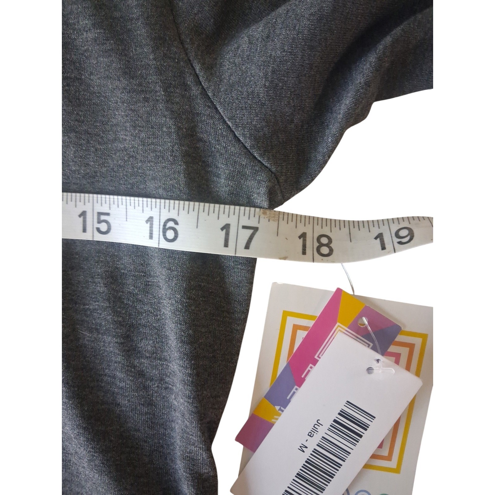 LuLaRoe Julia Dress Black and Gray Short Sleeve Form Fitting Midi Womens Size M