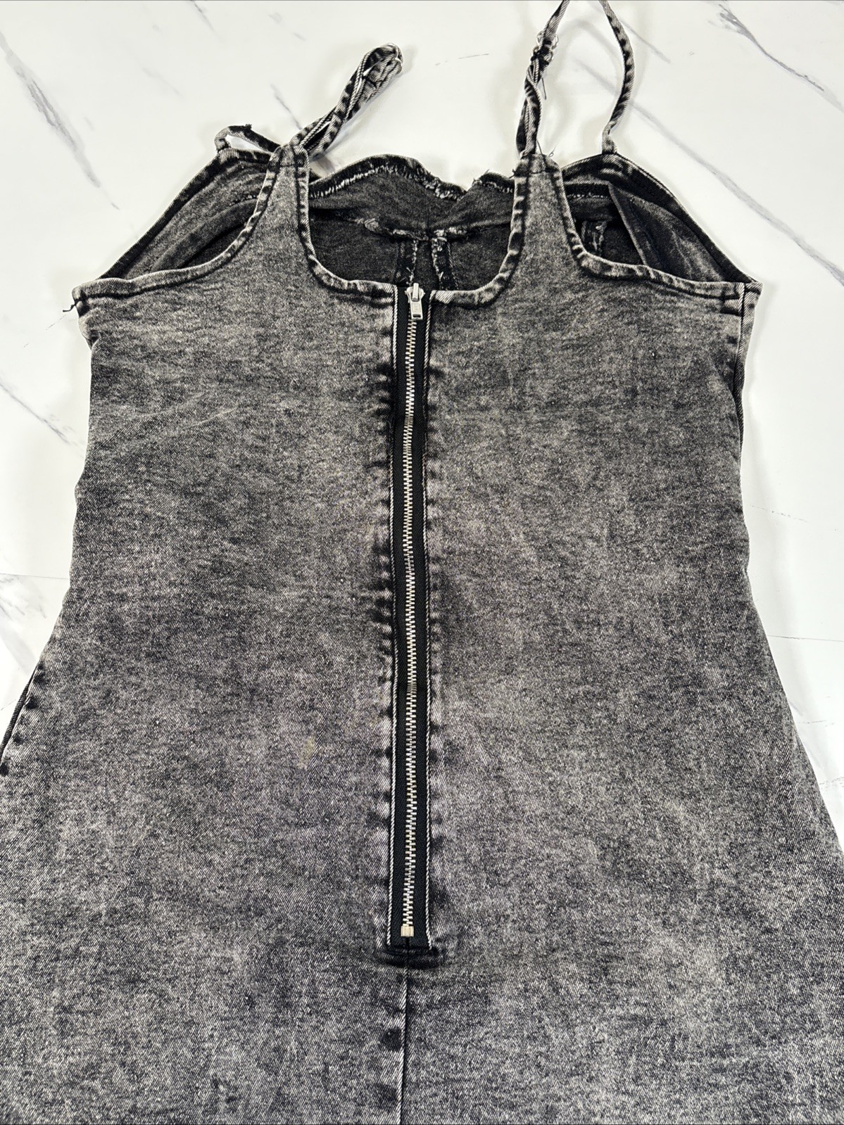 SHEIN Medium Wash Denim Bustier Cami Bodycon Stretch Dress Womens Size 6