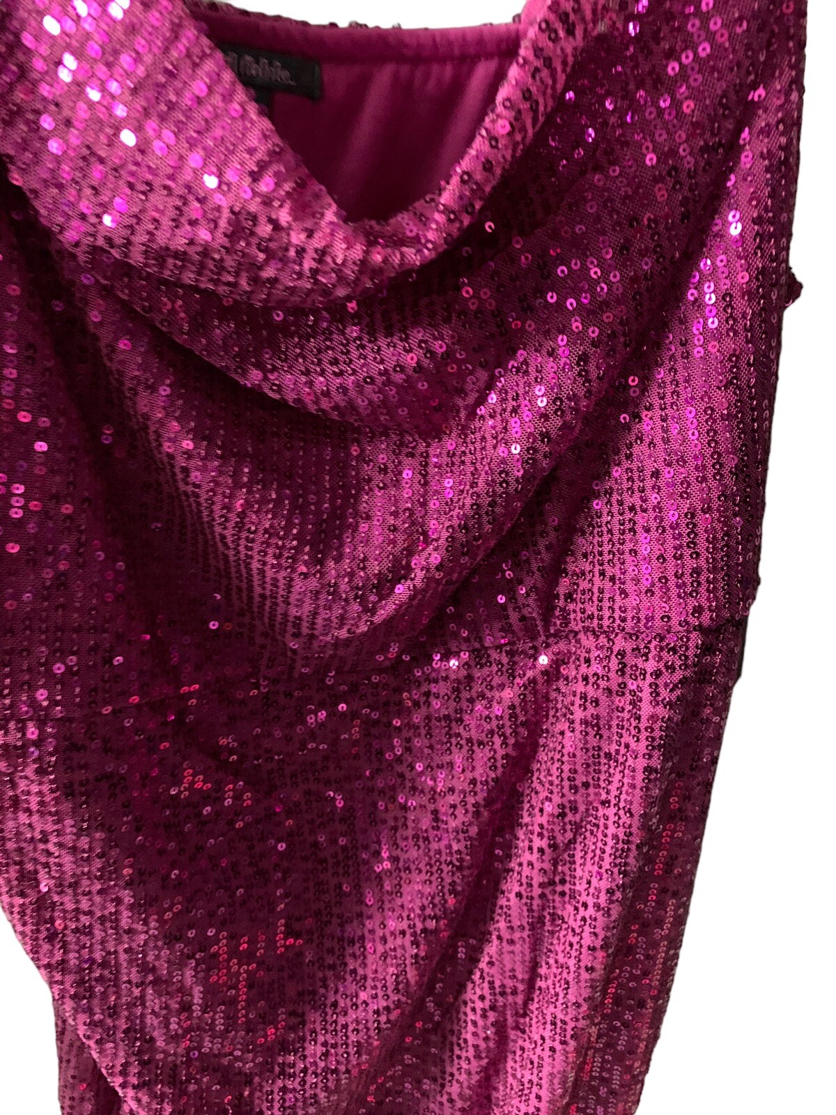 Women’s XXL Adjustable Short Sparkly Sequin Rouched Mini Dress PINK 💥NWT