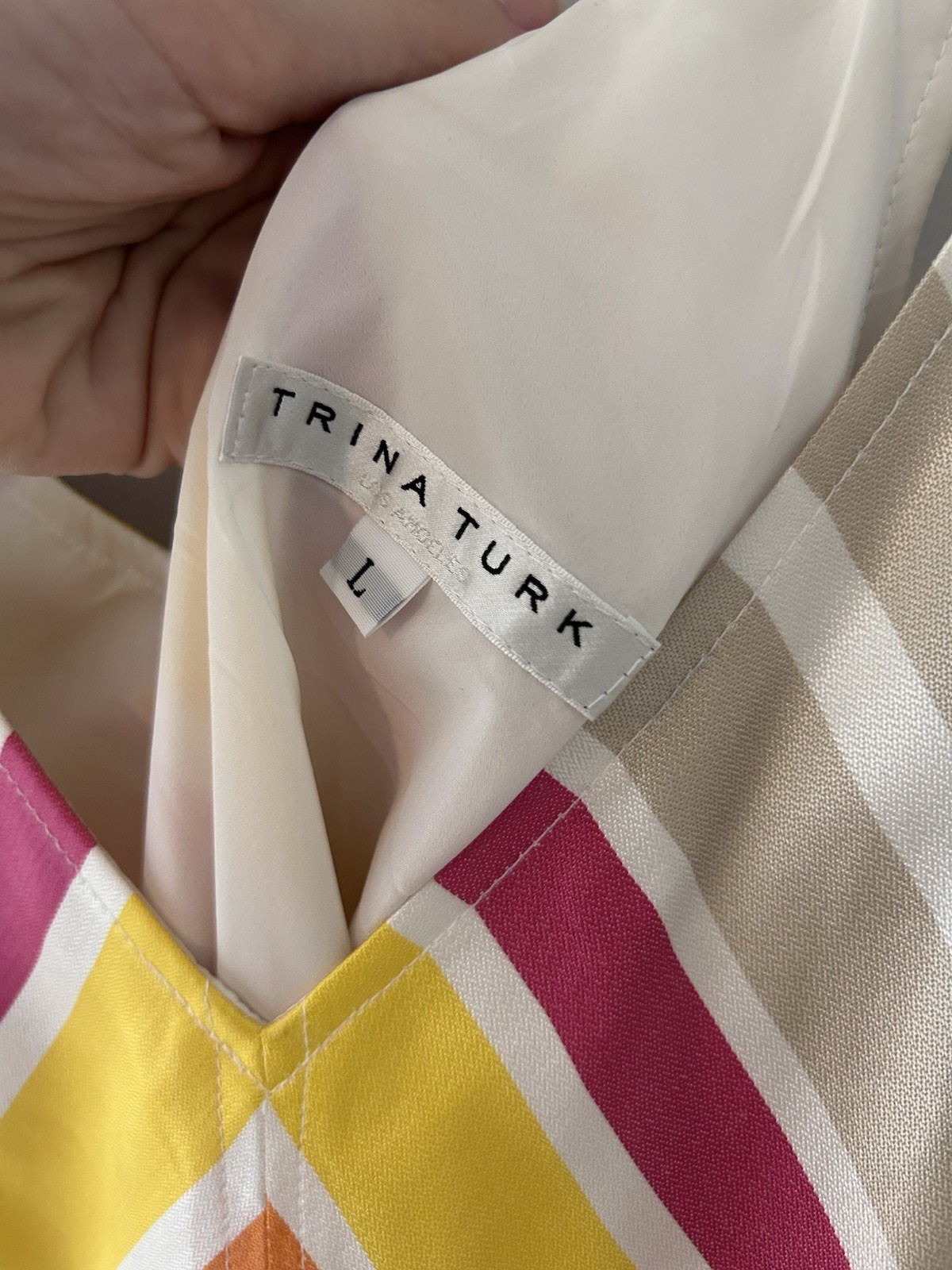 Trina Turk Cayson Dress Chevron Print Size Large