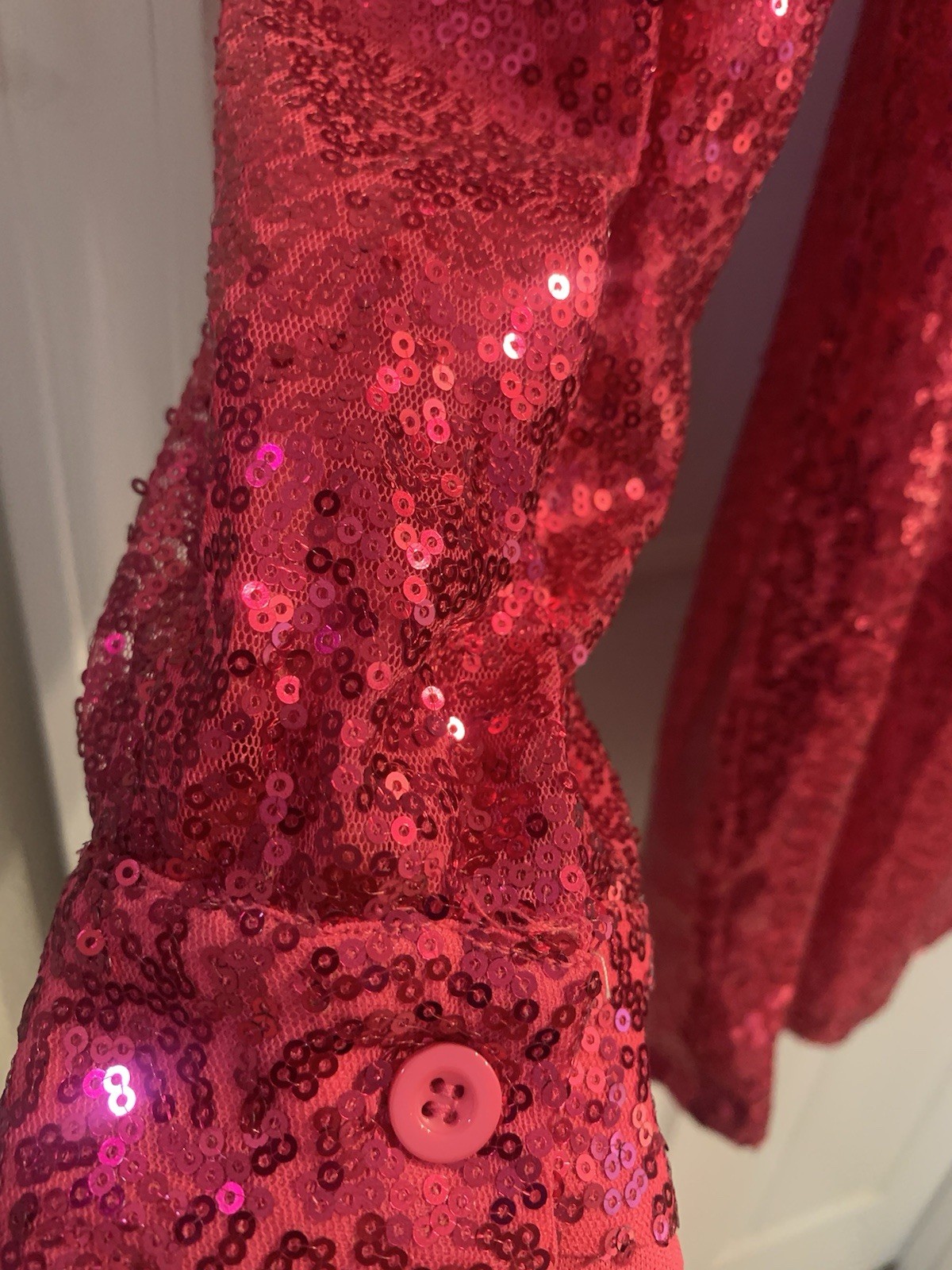 NWT-Raspberry Sequin Shirt Dress