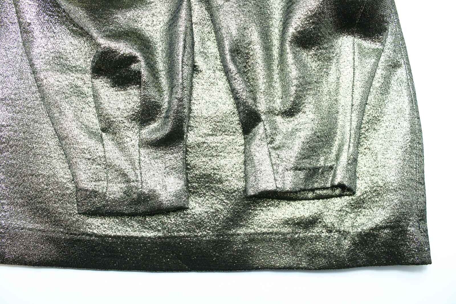 Sandro Julie Dress Womens (Eu) 38 Glitter Ruched Sleeves Square Neck Mini