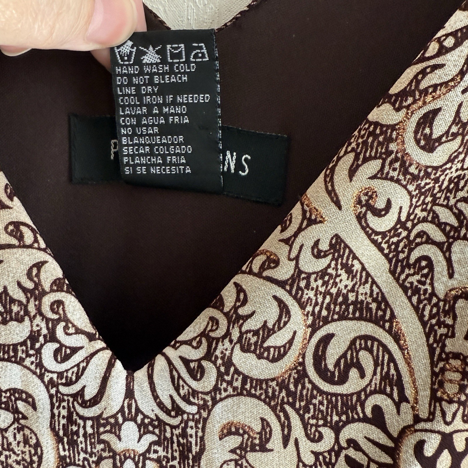 Perceptions Tiered Dress Sz 8 Romantic, Feminine Cottagecore Brown Paisley fairy