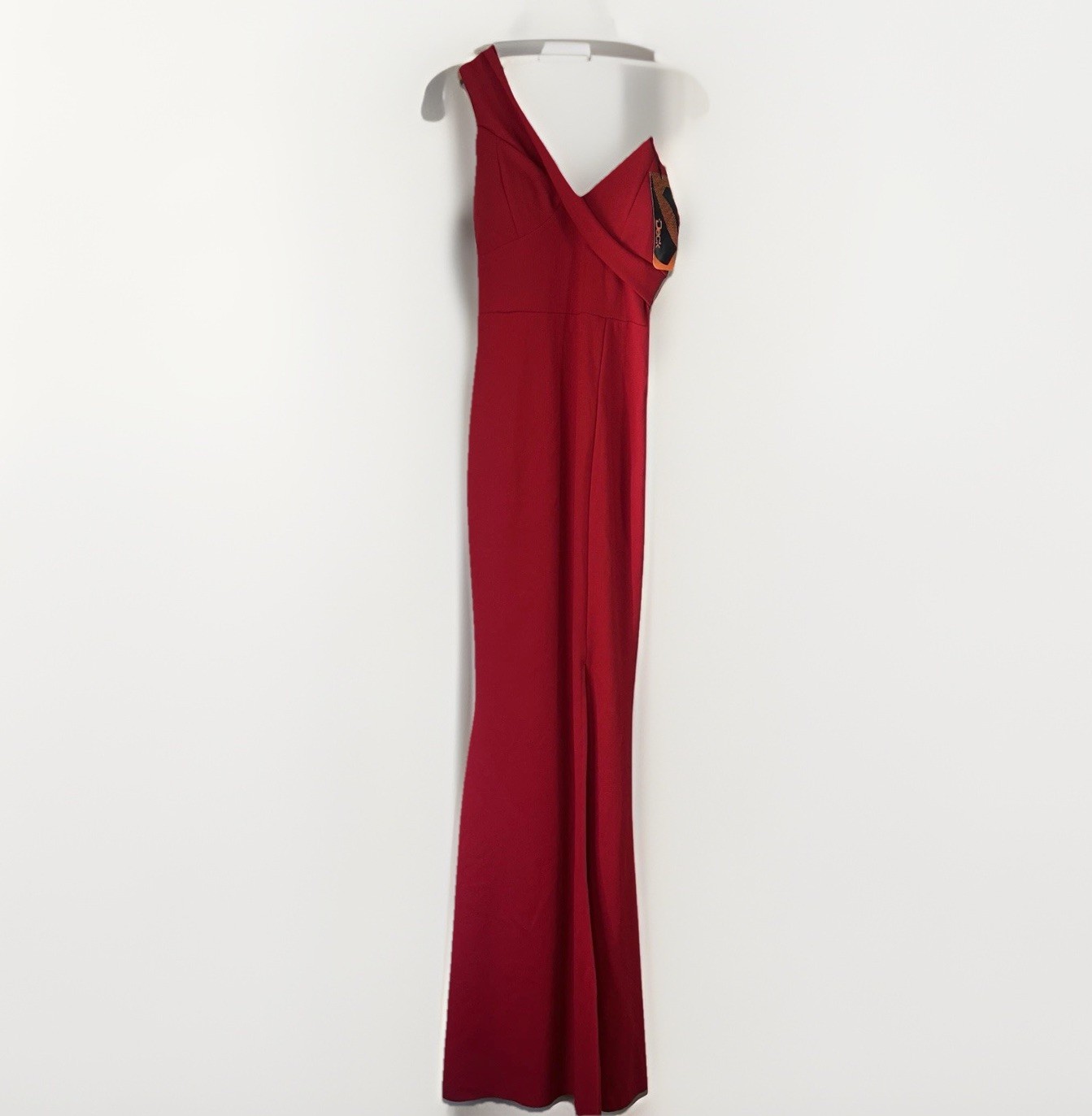 NWT Deck Women’s One Shoulder Gown M Red Formal Prom Wedding Maxi Dress