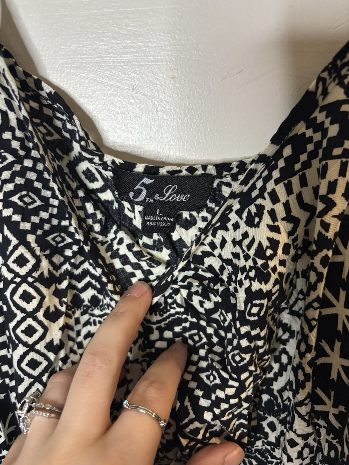 5th & Love Women’s Black & White Mini Dress One-Piece Size L
