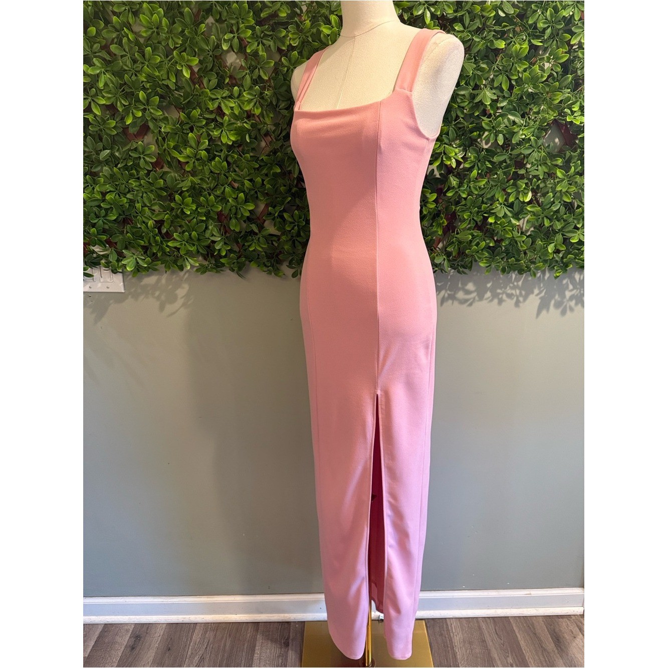 Adorable Allure (without Pink Rosette) Square Neck Sleeveless Maxi Dress