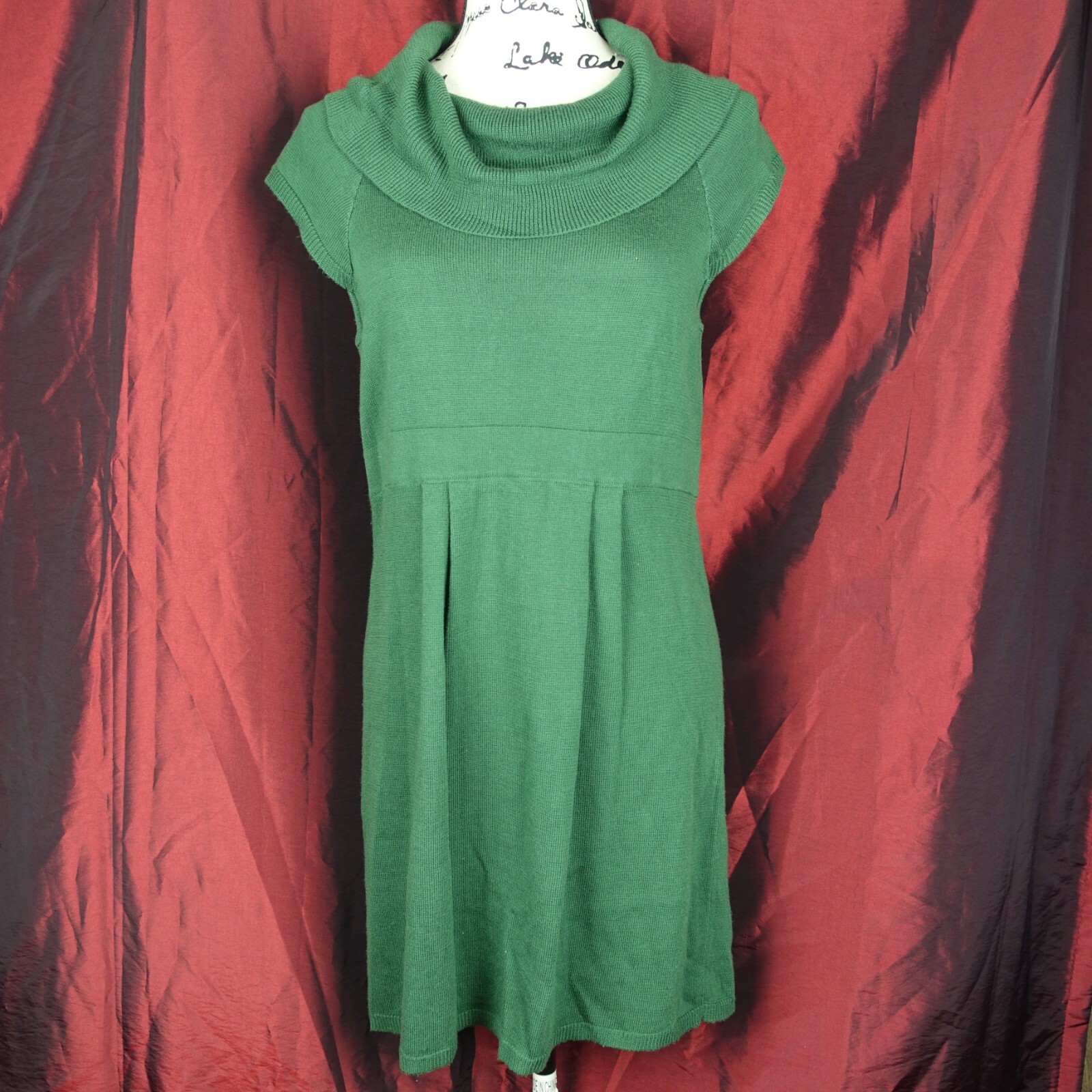 JJ Always Green Knit Cowl Neck Sleeveless Shift Dress Sz Juniors L