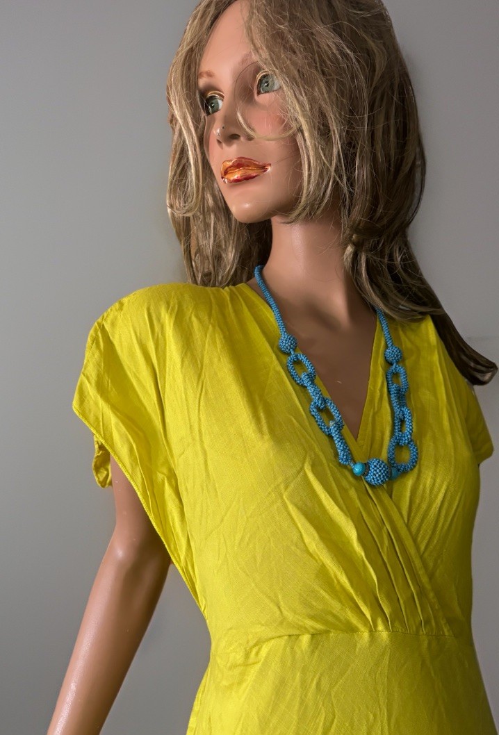 NWOT Flowing Backless Tassels V-neck/Flutter Sleeves Maxie Dress Boho/Summer M/L