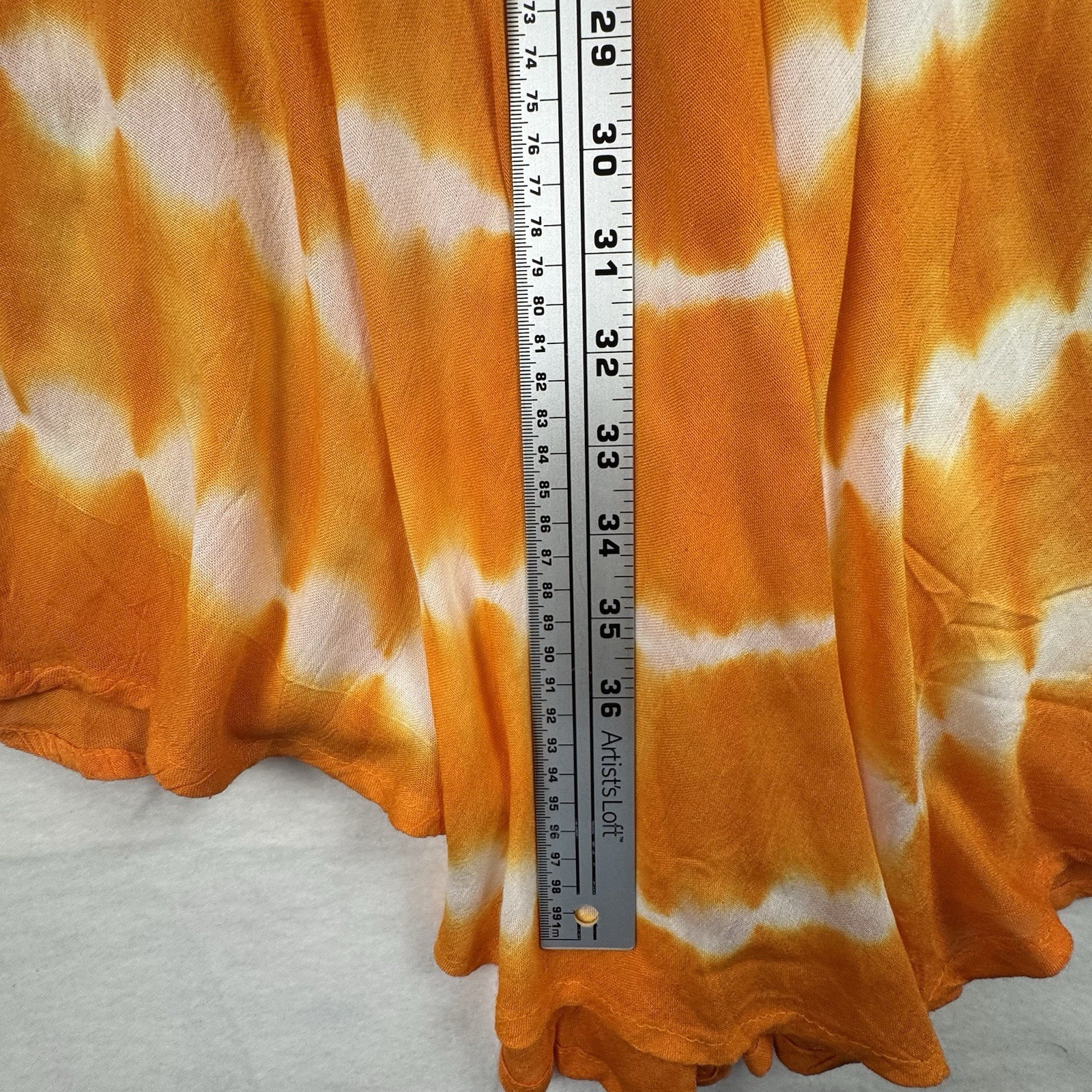 Jessica Taylor Bohemian Orange & White Tie-Dye Dress One Size Embroidered NEW