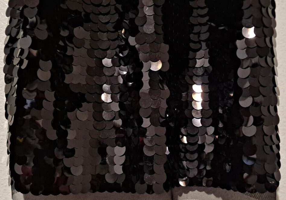 NWT SCOOP Black Circle Sequin Paillette Party Slip Dress Size Large (L) 12/14
