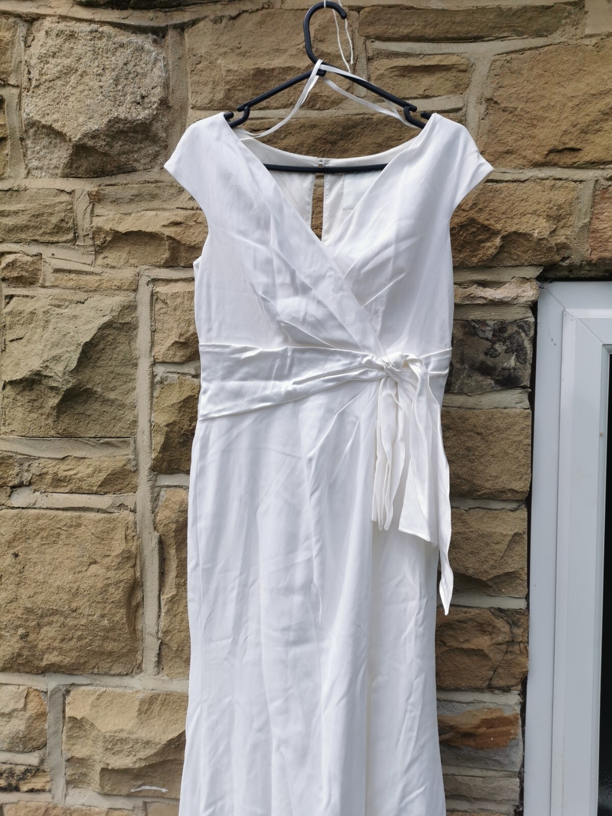 Bridal Wedding Dress Bride Coast Size 10 Floor Length Waist Tie Belt ivory white