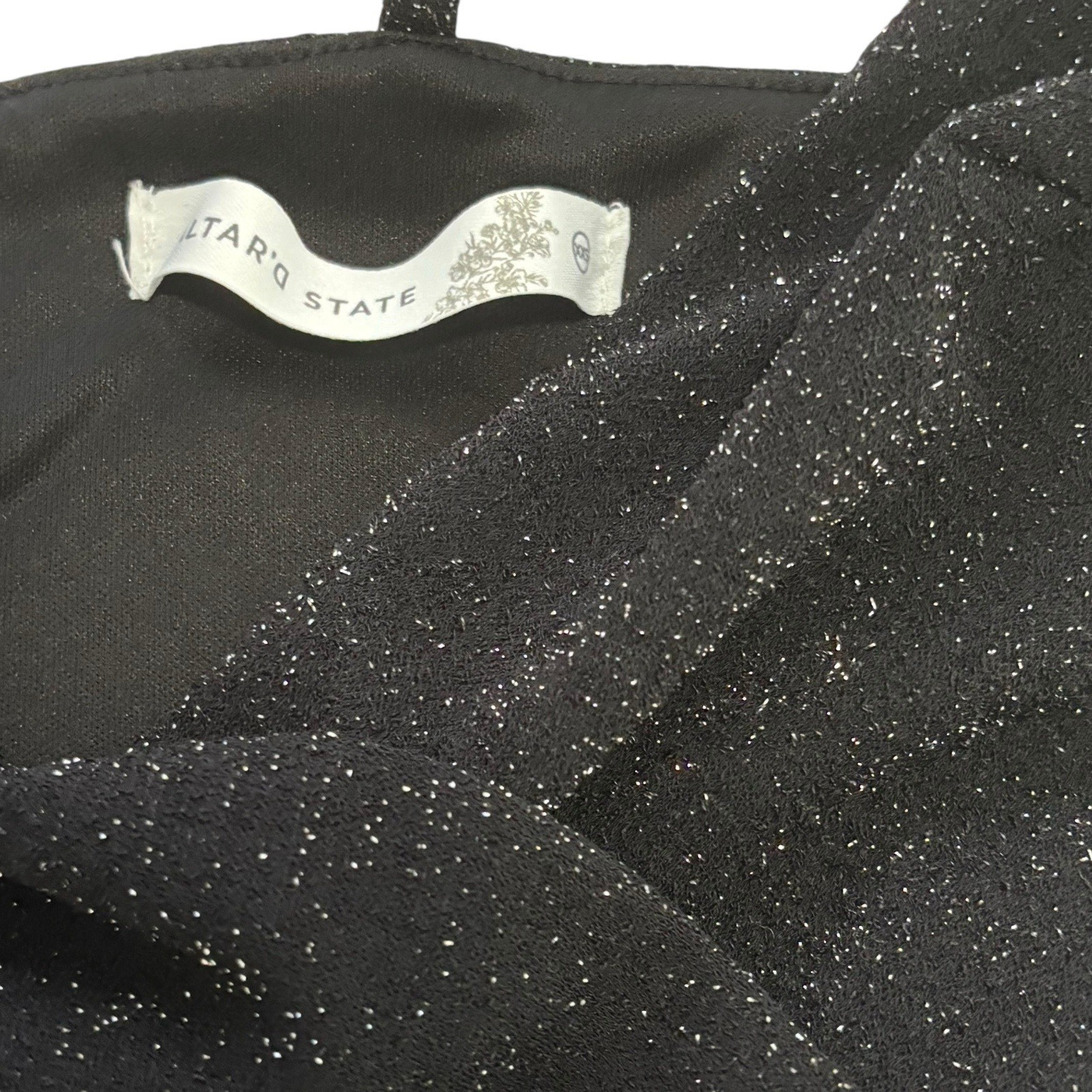 Altar’d State Black Metallic Sleeveless Mini Dress Size XXS Glam Sexy Holiday