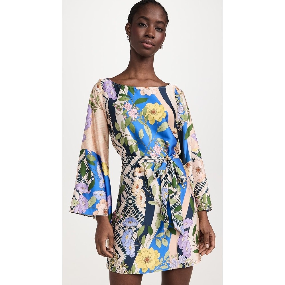 MISA Los Angeles Twiggy Lucid Dream Floral Mod Belted Mini Dress NWT XS $345