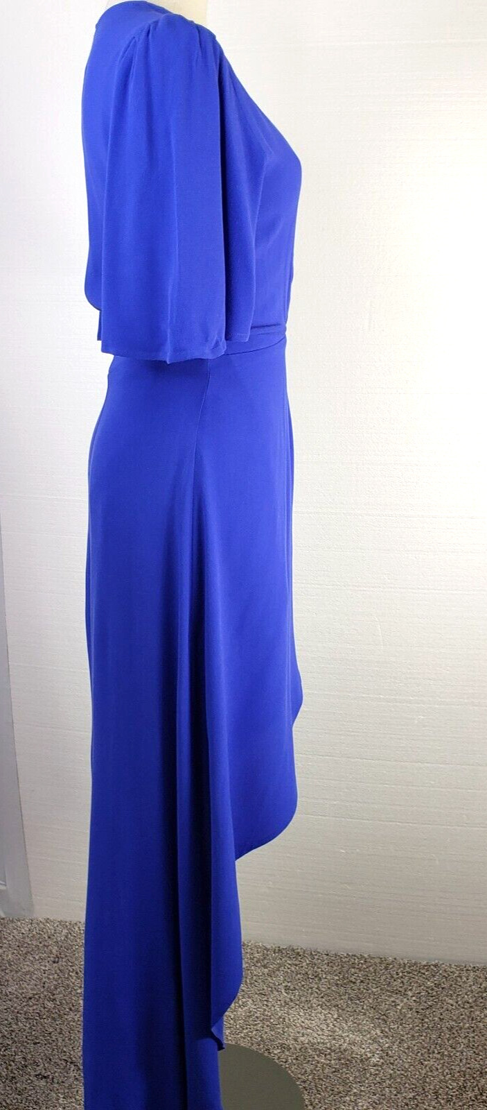Mod Ref Womens Wrap Dress Size Small Bell Sleeves Blue Flowy Lined Tulip Hem