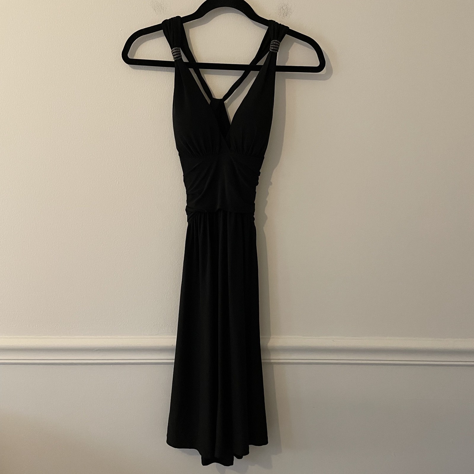 NWT Charlotte Russe Babydoll Dress Size S Black Y2K Grunge Whimsigoth Cross Back
