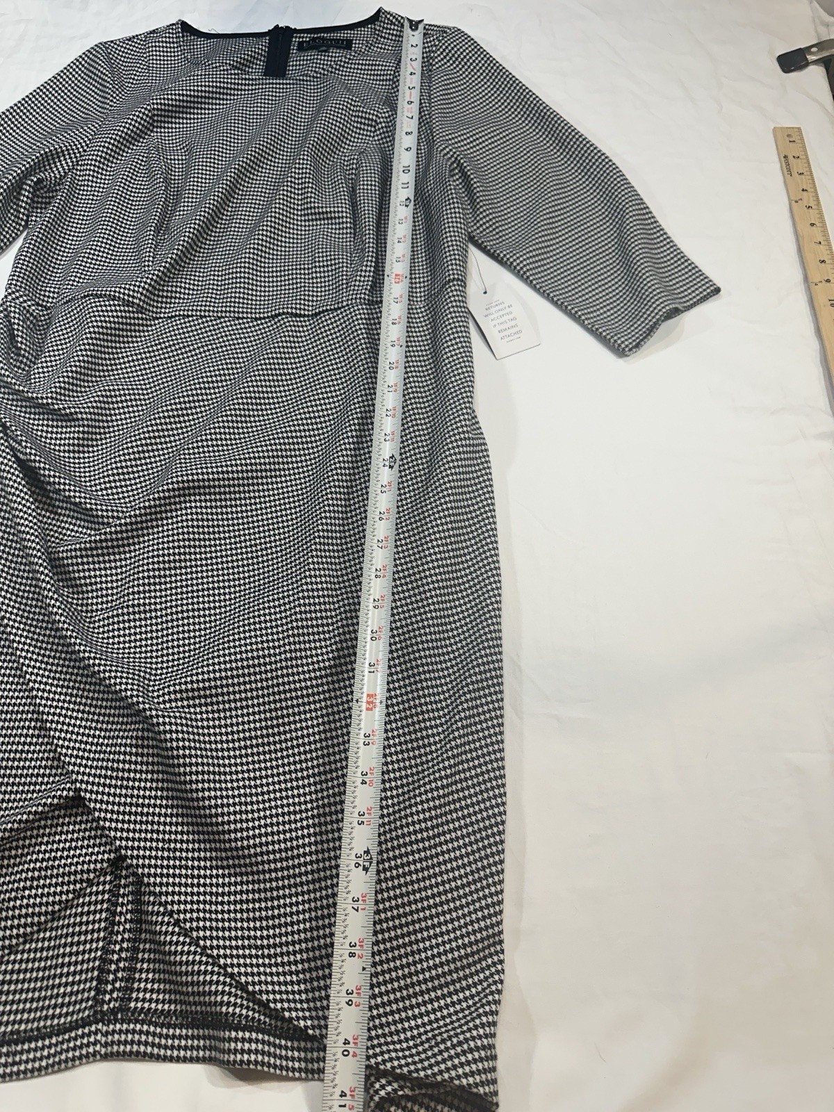 NWT Eloquii White and Black Grid Pattern Midi Dress Size 14
